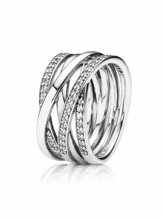 Pandora Jewelry - Multi-Band Crossover Ring – Size 8